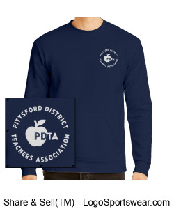 Unisex Long-Sleeve Crew with Pocket Design Zoom